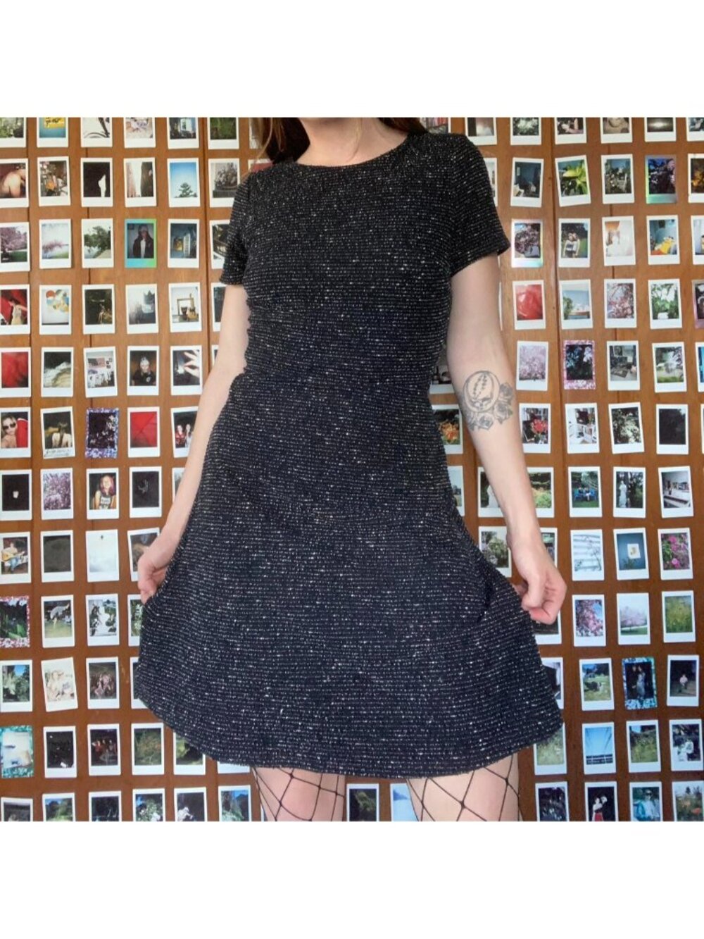 Grey Tweed Mini Dress